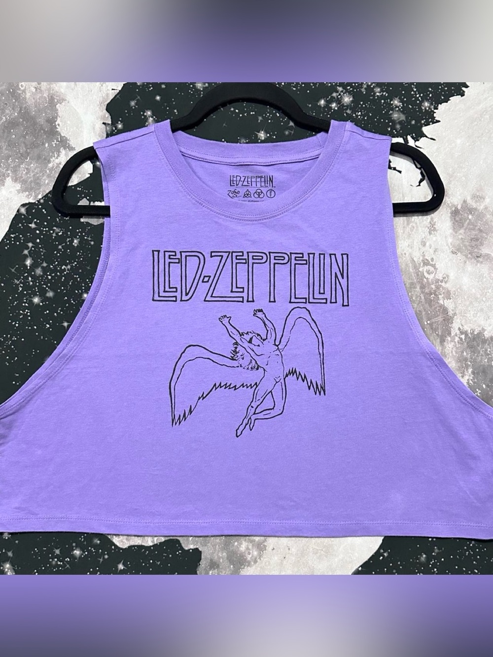 Led Zeppelin Rock Band Graphic Crop Tank Shirt